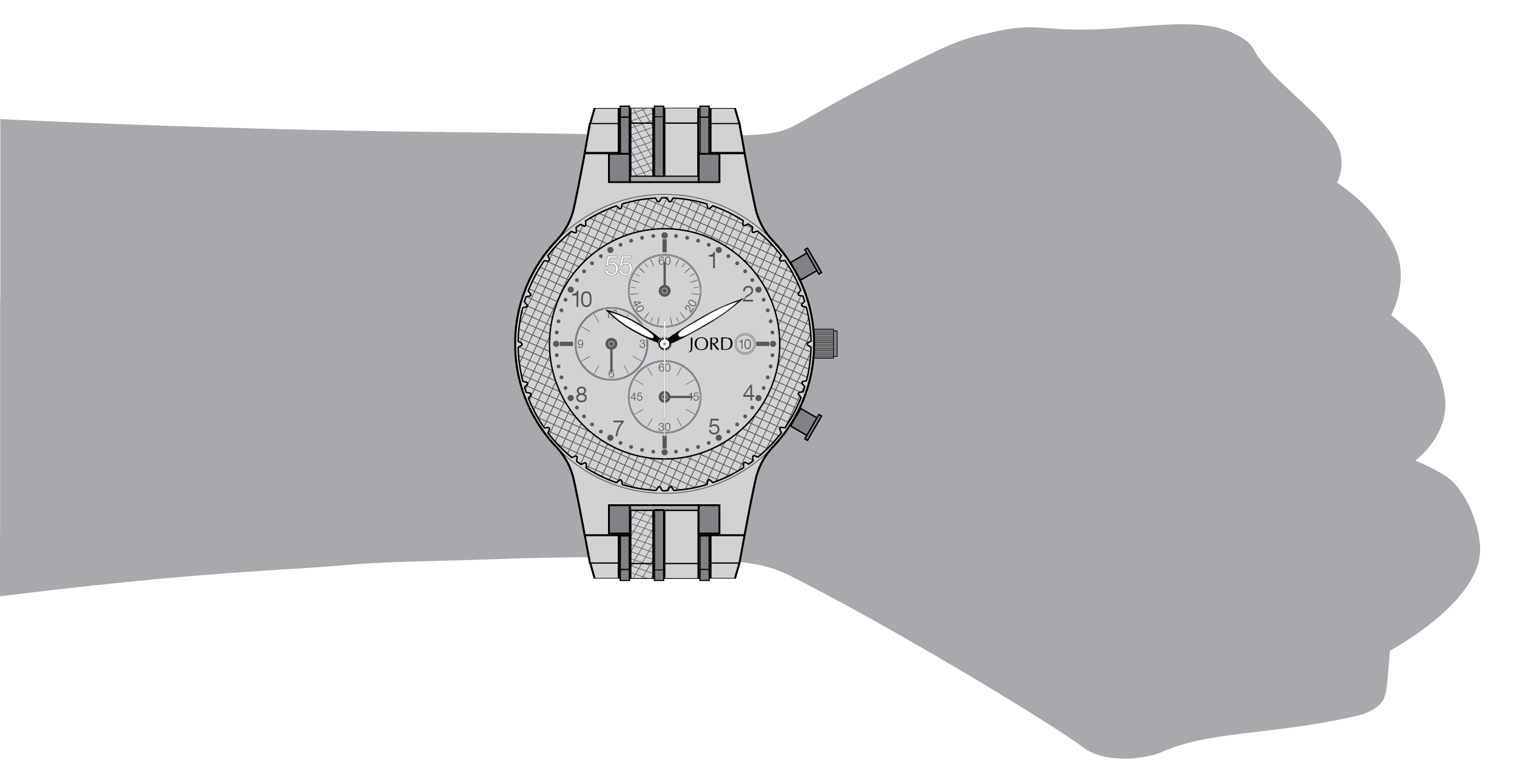 Conway - Leadwood & Warm Grey Wrist Sizing Reference